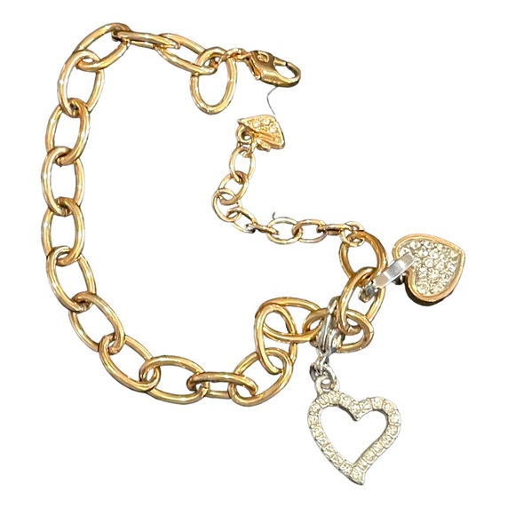 Swarovski Authentic (swan) Rose gold heart rhinestone pendant charm bracelet - Picture 3 of 8